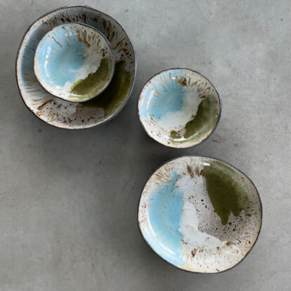 Kom groen blauw